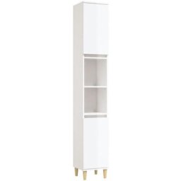 Armoire de salle de bain blanc brillant 30x30x190 cm vidaXL - High gloss white