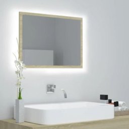 Miroir led | Miroir déco pour Salle de bain Salon Chambre ou Dressing Chêne sonoma 60x8,5x37 cm
