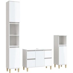 Ensemble de meubles de salle de bain 3 pcs blanc brillant Vidaxl High gloss white