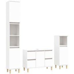 Ensemble de meubles salle de bain 3 pcs blanc bois d'ingénierie Vidaxl White