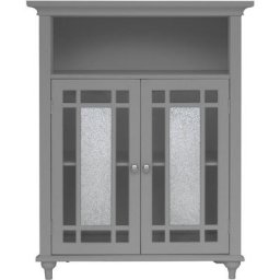 Placard de rangement meuble bas de salle de bain gris Windsor Teamson Home EHF-529G - Gris