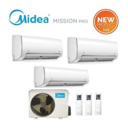 Conditionneur d'air Midea trial split inverter série mission pro 9+9+12 avec m3o-27nf8 r-32 wi-fi