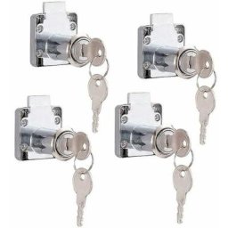 Cylindre de serrure de meuble 4 pièces, serrure pour tiroirs avec 2 clés, ensemble d'armoires à
