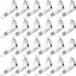 24Pcs Clip Pince pour Nappe Nappe de Table Anti-Glissant en Acier Inoxydable Exterieure Intérieur