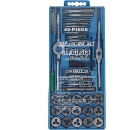 Métriques Jeu de tarauds et filières 40 Pcs Set M3 à M12 Fiche de réparation de filetage