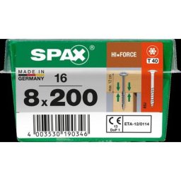 Spax - Vis 'HI.Force' Wirox 8x200mm 16 Pcs