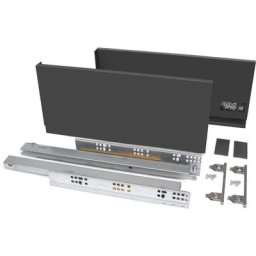 Emuca - Kit tiroir Vertex pour cuisine et bain, haut. 178 mm, prof. 450 mm, 40 Kg, fermeture