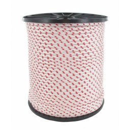 Corde lanceur polyamide blanche avec liseré rouge - l: 100m ø: 4mm.