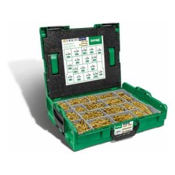 SPAX Coffret de montage L-BOXX, 1 pièce, Set de vis avec 17 dimensions, tête fraisée, cruciforme Z,
