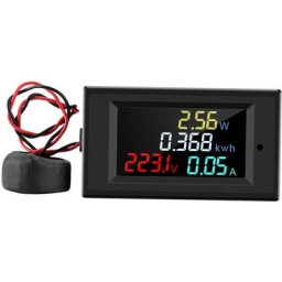 Ampèremètre voltmètre numérique multifonction AC 80-300V Ecran couleur LCD avec transformateur de