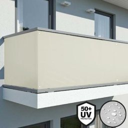 Rideau Toile Brise-vent Garde-corps Protection contre le vent Balcon Beige