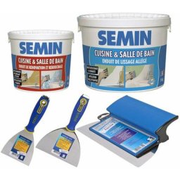 Pack Semin spécial rénovation salle de bain et cuisine pour 25m² composé d'un enduit de rebouchage