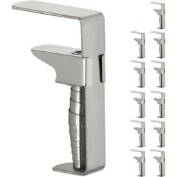 Pinces pour nappe, lot de 12, clips réglables pour table épaisse, acier inoxydable, jusqu'à 4 cm,