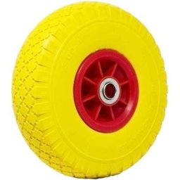 Bakaji - Roue Solide pour Chariot Increvable pu Jaune Brouette 25 cm Jante en abs
