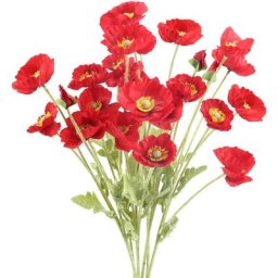 6PCS Fleur Artificielle Rouge Coquelicot Bouquet Fleur Artificielle en Soie pour Déco Fête de Noël