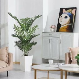 Plante Artificielle de Palmier 110 cm, Décoration Moderne Intérieure et Extérieure Cadeau, Vert