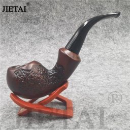 Tuyau de fumée plié pour hommes sculpture rétro couleur ébène résine de tabac filtre à herbes à