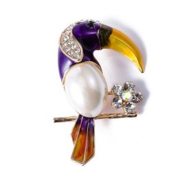 Muylinda – broches en émail avec oiseau broches Animal perroquet bijoux strass vêtements