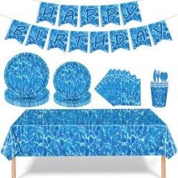 Assiette de Serviette de Table pour Adulte et Enfant 10 Invités Vagues de l'Océan Poulet