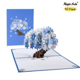 Lot de 10 cartes de vœux Pop-Up pour noël et nouvel an motif flocon de neige arbre de noël