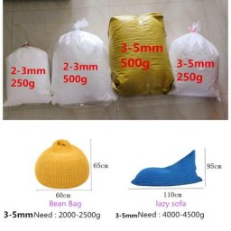 Remplissage de sac de haricot de 3 à 5mm jouet pour bébé lit oreiller de couchage chaise