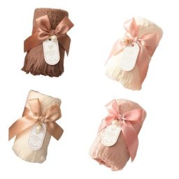 Serviettes en Coton avec Nministériels d Papillon Ruban Exquis Décoration d'Emballage Mariage