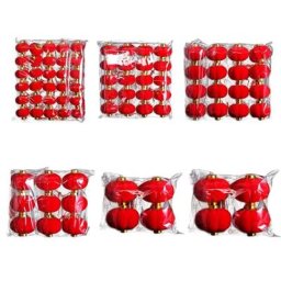 Petites lanternes rouges floquées 4 à 30 pièces Mini lanterne suspendue décor de fête de mariage