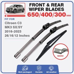 Avant balais d'essuie-glace arrière pour Citroen C3 MK3 SX SY 2016 - 2023 pare-brise pare-brise