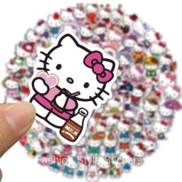 10/30/50/100pcs Bonjour Kitty Autocollant Kawaii Filles BRICOLAGE Guitare Planche À Roulettes