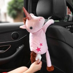 Boîte à mouchoirs de voiture en peluche de dessin animé étui à mouchoirs animal mignon serviette