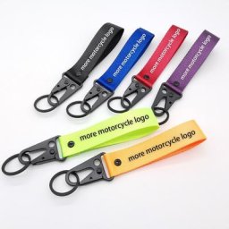 Porte-clés tissé avec logo de marque de moto étiquettes de lanière porte-clés style Jdm côtés de