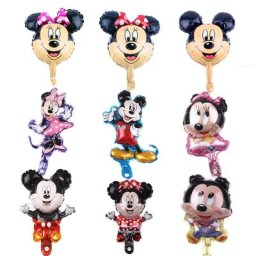 Mini ballon tête Minnie Mickey en aluminium 50 pièces fournitures de décoration pour fête