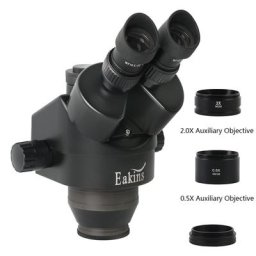 Tête de Microscope Trinoculaire Stéréo à Simulateur de Focale 3 5x7x45x90x Zoom Continu 0 5x1x2x