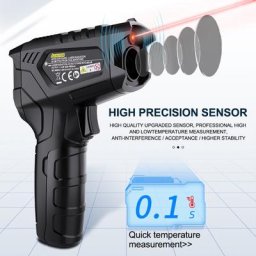 Therye.com-Thermomètre numérique à laser pyromètre sans contact document LCD 800 résistant ou 1472