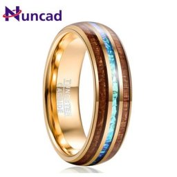 Nuncad – bague en bois de Koa hawaïen en carbure de tungstène 6MM cadeau de fiançailles pour