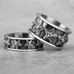 Anneaux de mariage en acier inoxydable All Star pour hommes et femmes bijoux simples pour fille
