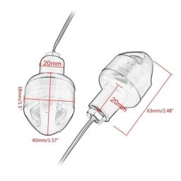 Feux LED d'extrémité de guidon de moto pour clignotants et feux de position latéraux ou feux de