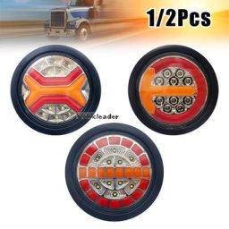 Clignotant ociamique à LED pour Camion Remorque Tracteur Feux Arrière Ronds Paupières Signal