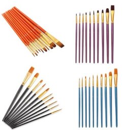 Pinceau en nylon pour peinture à l'huile acrylique pinceaux en bois ensemble d'art d'artiste