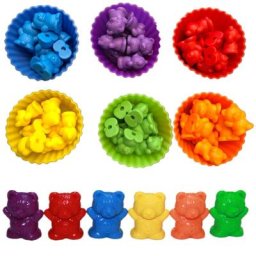 Comptage des ours avec des gobelets empilables jeu de correspondance Montessori arc-en-ciel jouets