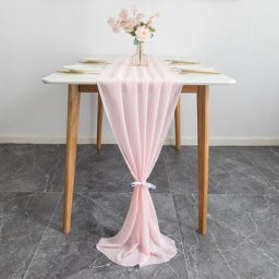 Chemin de Table en Tulle et Mousseline de Soie Long Romantique Rustique Pays Boho pour