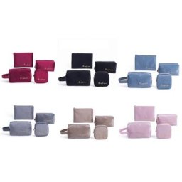 Trousse de maquillage chaude d'hiver pour femmes 4 pièces grande trousse de toilette pour filles