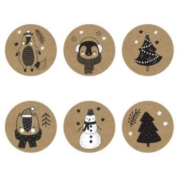 500pcs/roll Autocollants De Noël Bonhomme De Neige Arbre Animaux Décoratif Étiquette de Joint pour