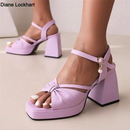 Sandales de soirée sexy pour femmes chaussures à plateforme élégantes optique talons hauts