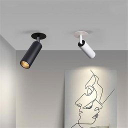 Plafonnier LED Encastrable Noir et Blanc Luminaire Décoratif de Plafond Idéal pour une Cuisine ou