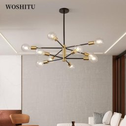 Lampe à suspension nordique pour salon et chambre à coucher lustres noirs décoration de plafond