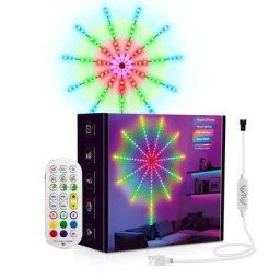 Bande lumineuse LED en forme de feu d'artifice alimentée par USB avec signe de néon application