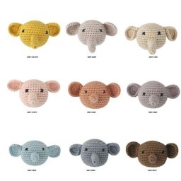Tête d'éléphant crocheté Portable bricolage têtes d'animaux tricotées coton doux sans PVC laine