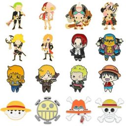Épingle en émail de figurine d'anime broche en métal Luffy Roronoa Zoro Nami insigne mignon