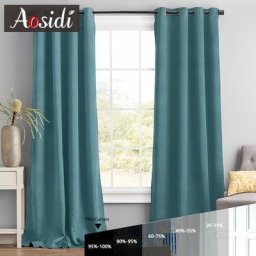AOSIDI-Rideaux en lin texturé 100% occultants pour salon chambre à coucher pour cuisine panneau